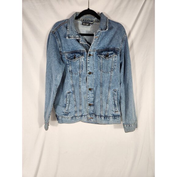ACDC Rock Band Licensed Denim Jean Jacket 90's Grundge Rock Y2K US/M - Picture 1 of 7